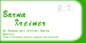 barna kreiner business card